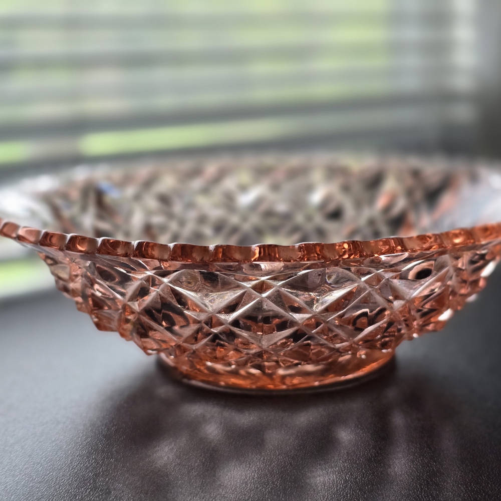 Elegant Pink Glass Bowl